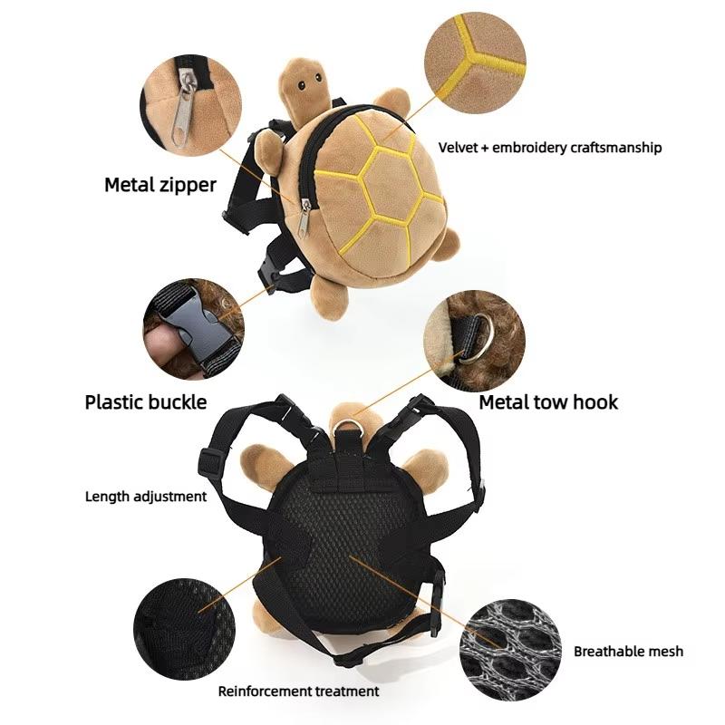 Cute Turtle Design Backpack for Carrying Pets' Stuff & Snacks, For Dogs Backpack for Outing Hiking Traveling, Pet Carrier Bags