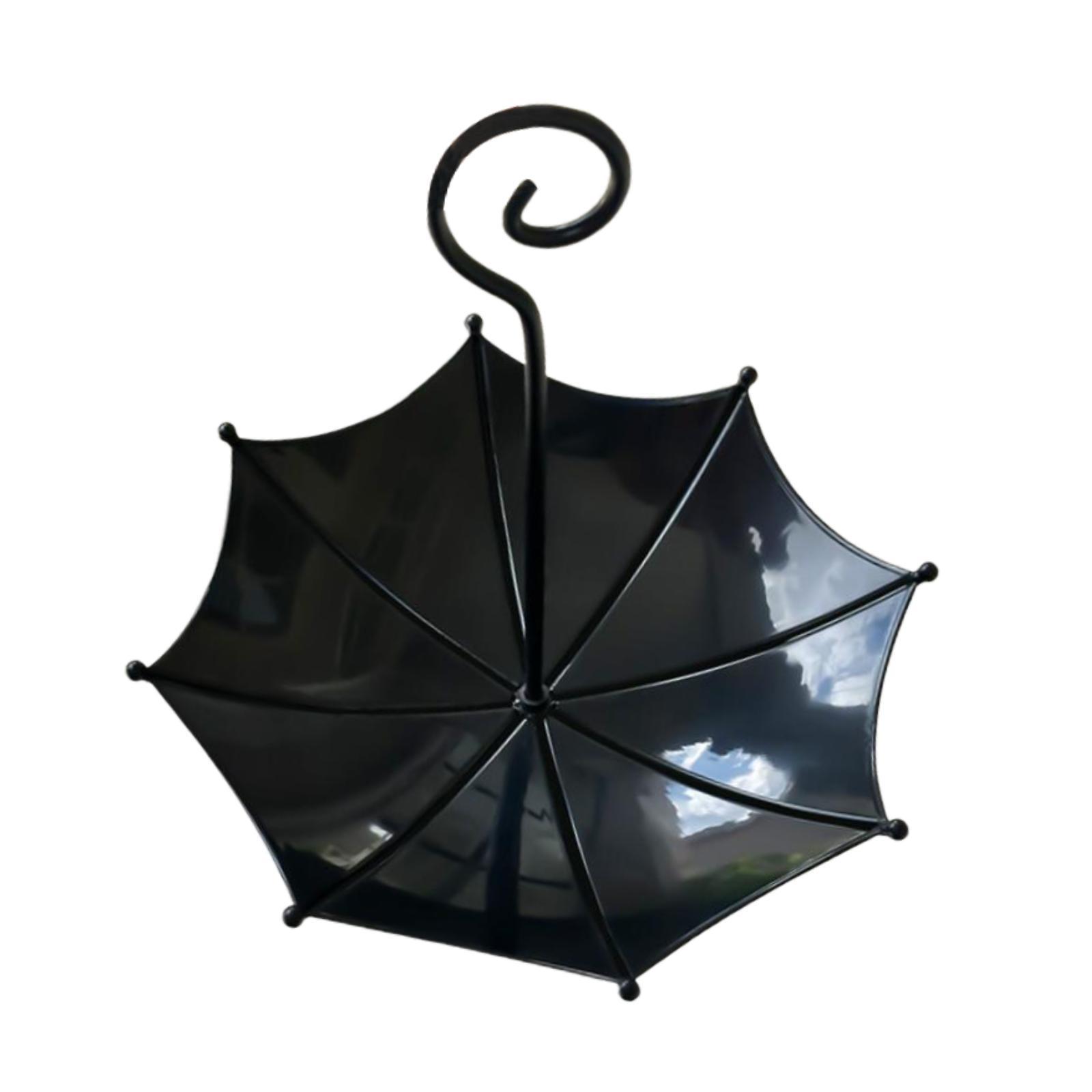

Umbrella Shaped Bird Feeder Gift Outdoor Hanging Bird Feeder Decorative for Patio чёрный