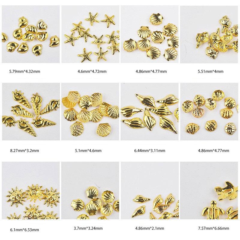 Nail Art Accessories Tools, Metal Rivets Ocean Series Star Shell Silver Rivet Disc
