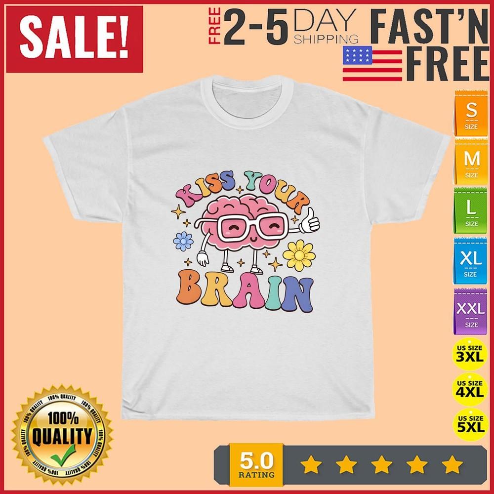 

Kiss Your Brain Vintage T Shirt Men Fashion Women Kid T Shirt Short Sleeve NEW M