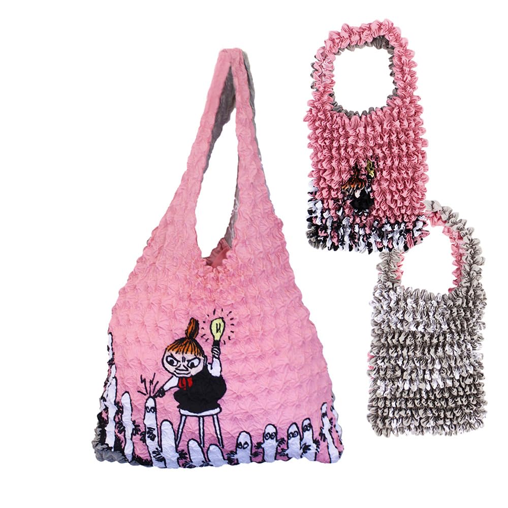 Kyoto Kimono Yuzen Shibori Moomin Hattifatteners and Hattifatteners and My Eco Lightweight Bag, Pink, My, Bag, Sub-Bag