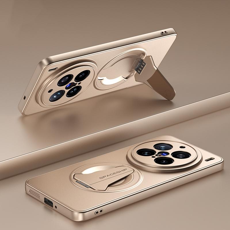 KEYSION Magnetic Phone Case for VIVO X200 Pro 5G X200 FE Metal Paint Upright Kickstand Shockproof Back Cover for VIVO X100 Pro