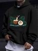 American Western Style Unisex Autumn Winter Print Hooded Long Sleeve Sweatshirt, Beach Coconut Palm Print Hoodie, Summer Seaside Vacation Style Sweats