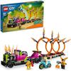 LEGO City Trailer Truck and Fire Ring Challenge Toy Building Blocks Vehicle for Boys and Girls Age 6 and Up