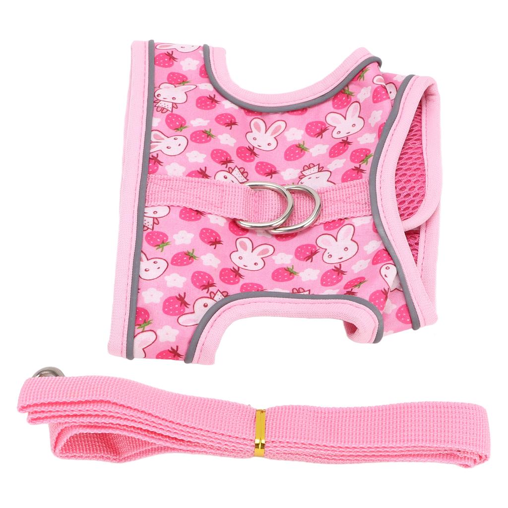 Reflective Adjustable Pet Vest with Rope Hook&Loop Design Chest Protector Bowknot Cat Vest(L )