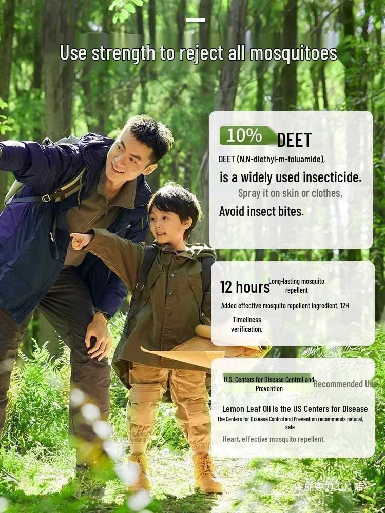 Спрей-репеллент от комаров DEET, активируемый теплом, от Forest Foundation Kongkenya для использования на открытом воздухе 1-Pack Outdoor Mosquito Repellent