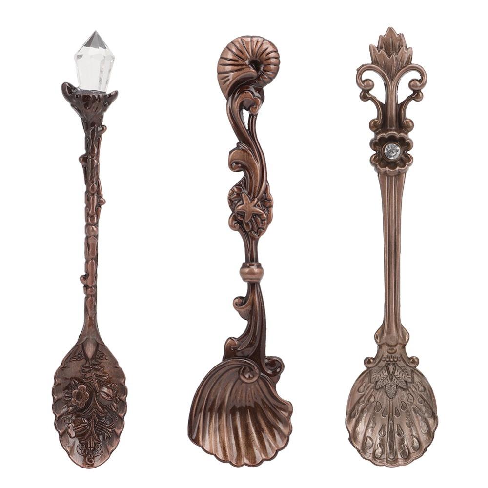 3Pcs Conch Outline Coffee Spoon Vintage Matte Dessert Spoon Mixing Spoon  Dessert Serving