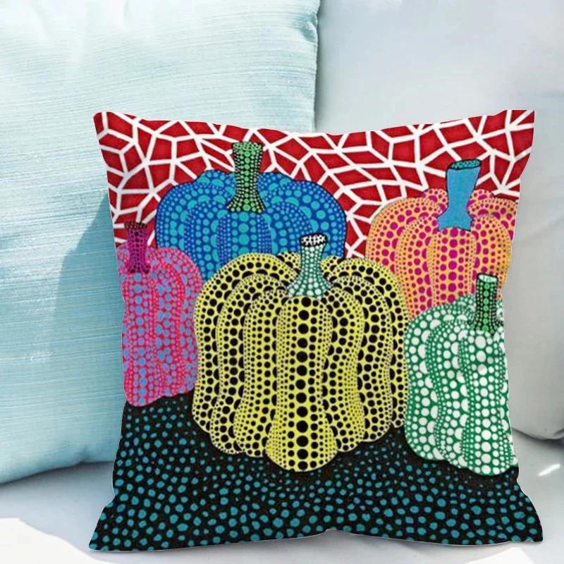 Yayoi Kusama Pumpkin Pillowcase for Living Room Double-sided Printing Cushion Cover 40x40cm Throw Pillow Covers Decorative Sofa