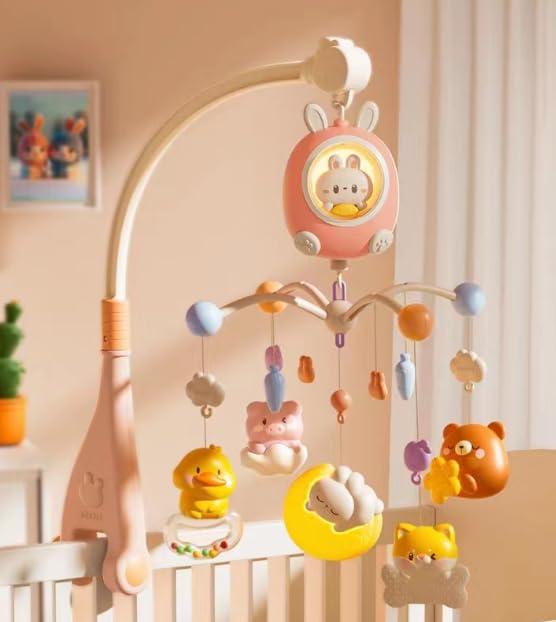 

Baby Crib Adjustable Music Easy to Fall Hanging Crib Educational Easy to Fall Baby Birthday Gift Mobile, 360-degree Rotation, Volume, Asleep, Mobile,