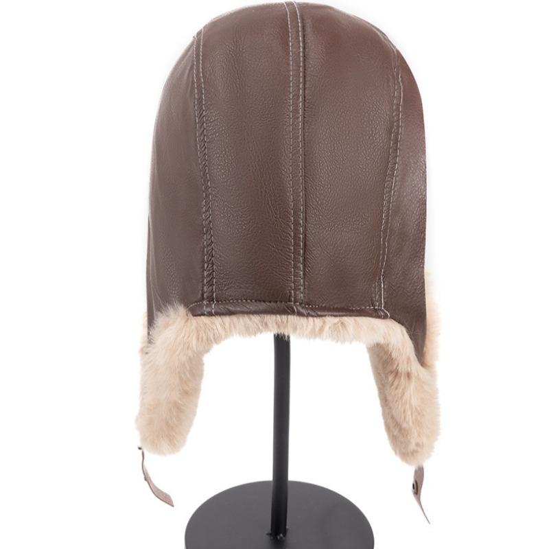 Herfst en Winter Winddicht Oorwarmend Fleece Gevoerd Verdikt Vliegersmuts Retro Lei Feng Muts Unisex