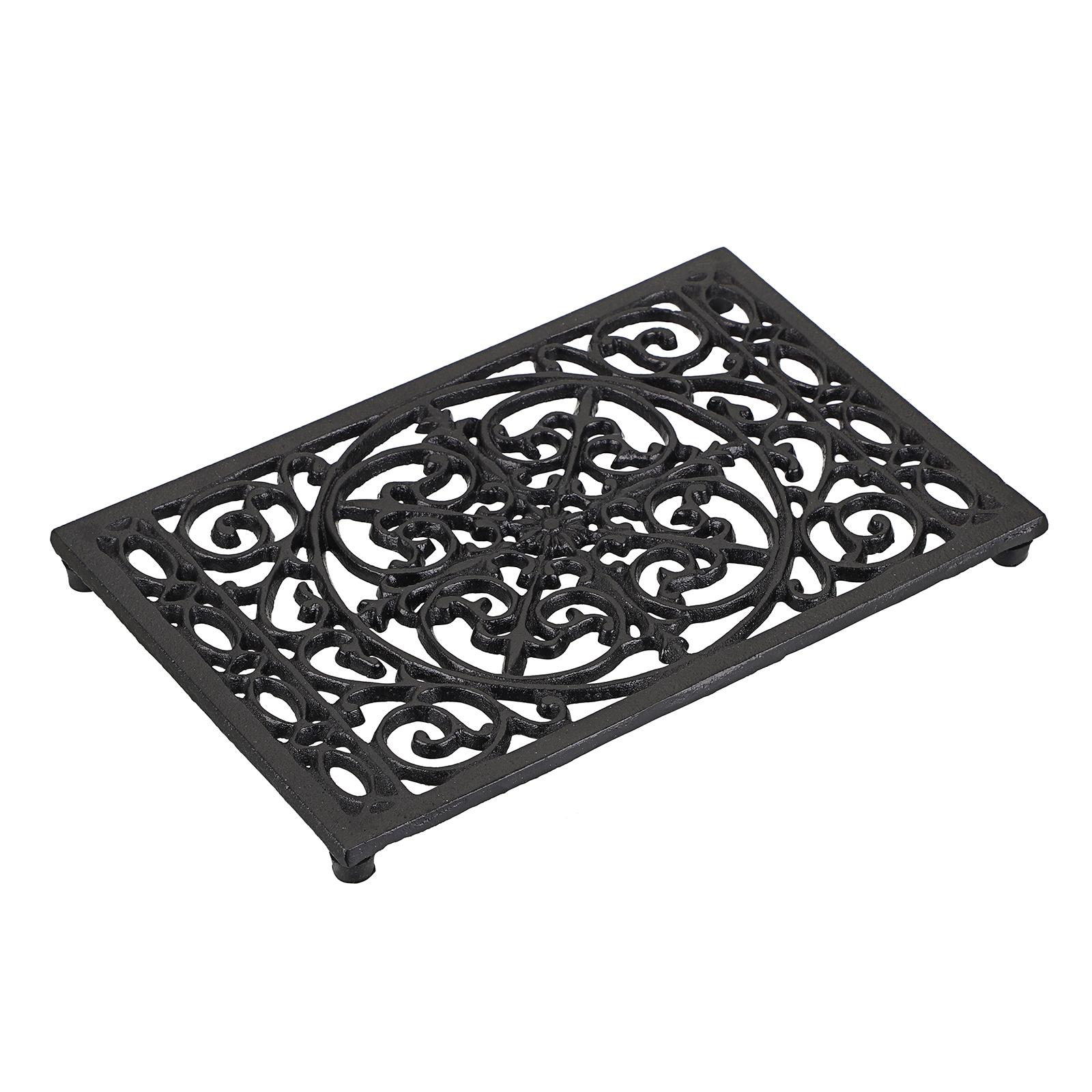 

Rectangle Cast Iron Trivet Heat Resistant Iron Trivet For Hot Pot Pan Plate Teapot For Kitchen Dining Table Countertop Cooktop