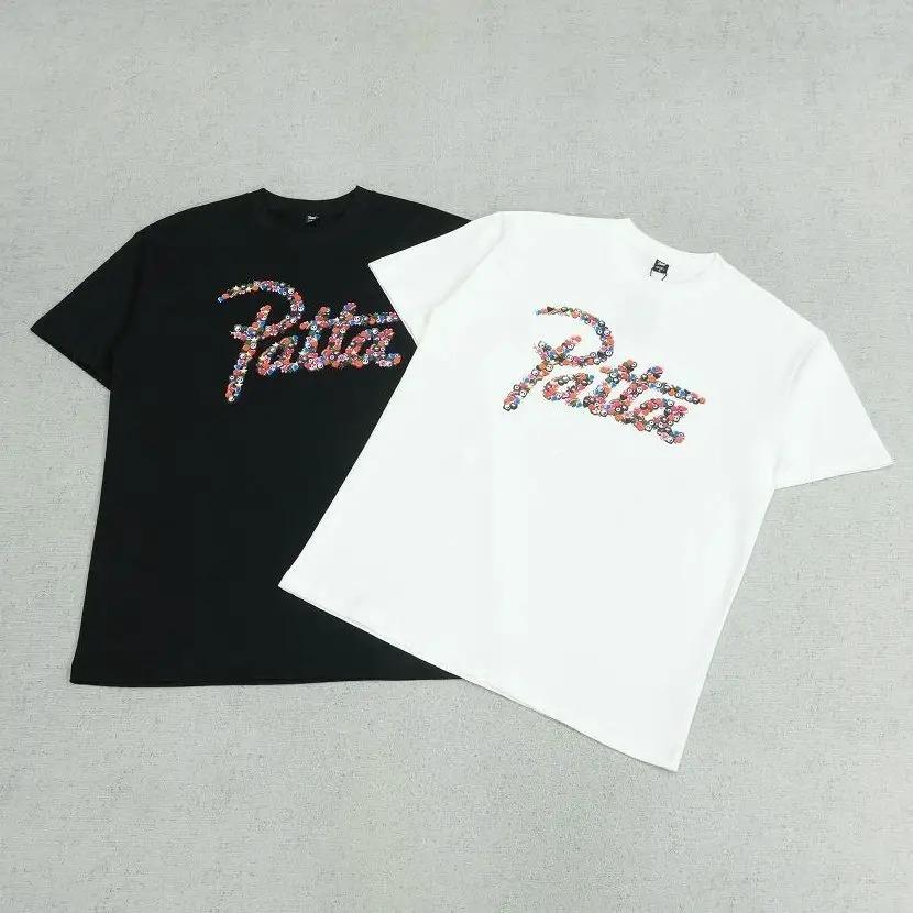2026 High Quality Tshirt Mens Womens Loose Fashion Letter Candy Red And Blue Print Pattern Tshirt High Quality Cotton Tops
