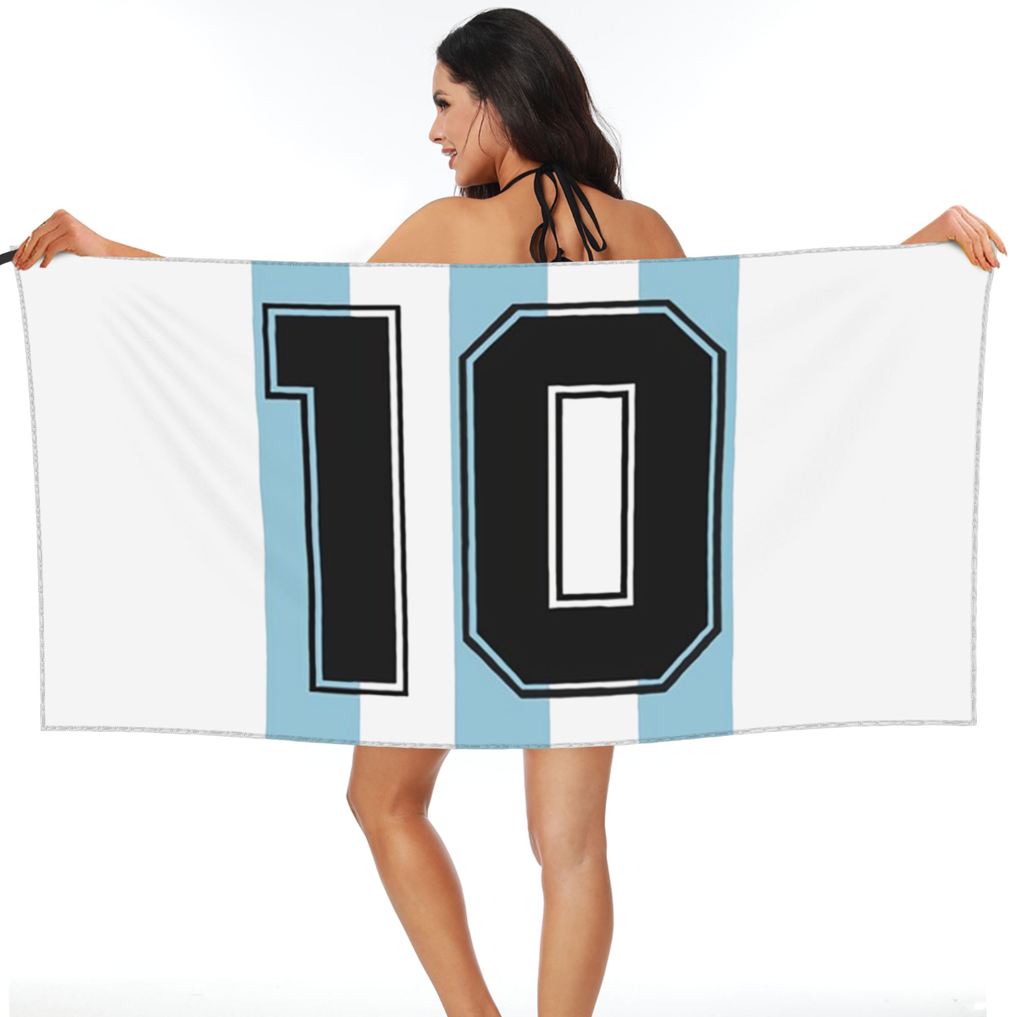 Diego Armando Maradona Argentina Football Soccer Legend Beach Towel Soft Microfiber Quick Dry Absorbent Quick Towels For Bath W40*H60(CM)