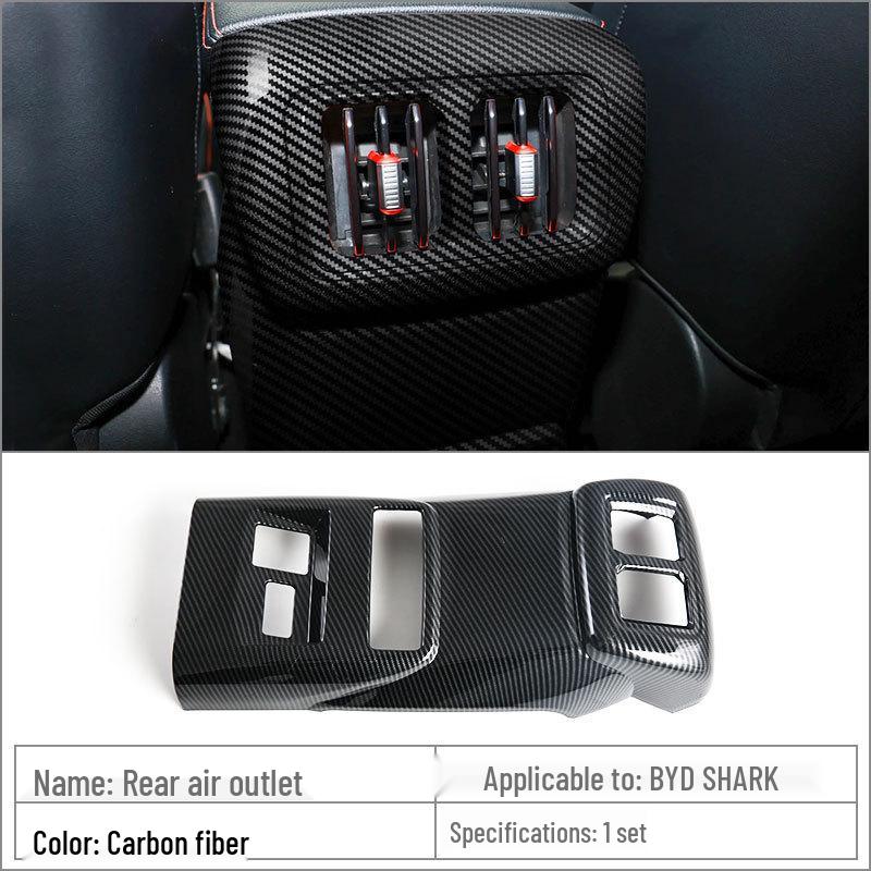 BYD Shark Carbon Fiber Interior/Exterior Trim & Gear Shift Knob, Armrest, Steering Wheel Set.