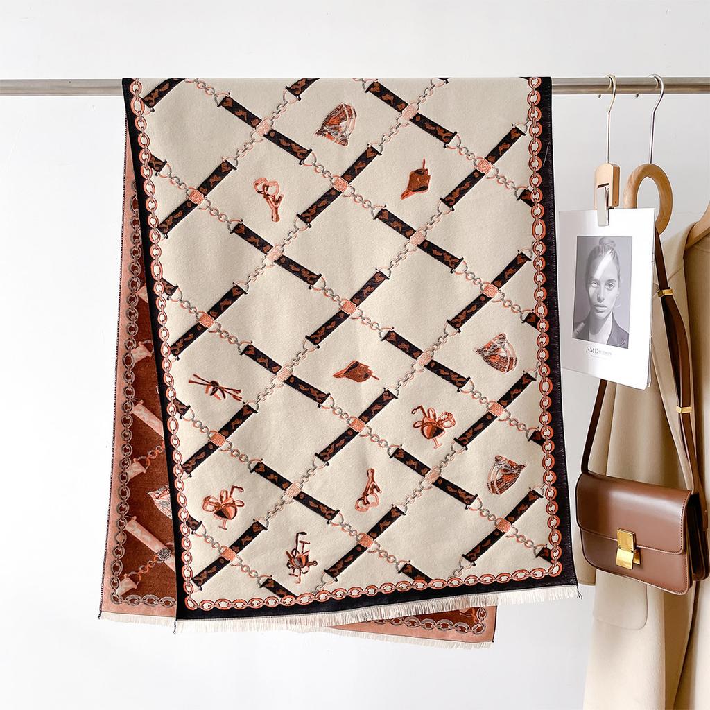 Koreanische Version Poncho Schal Herbst Winter Luxus Herren Damen Langschal Dick Warm Doppelseitig Wickeltuch Bufanda Große Decke