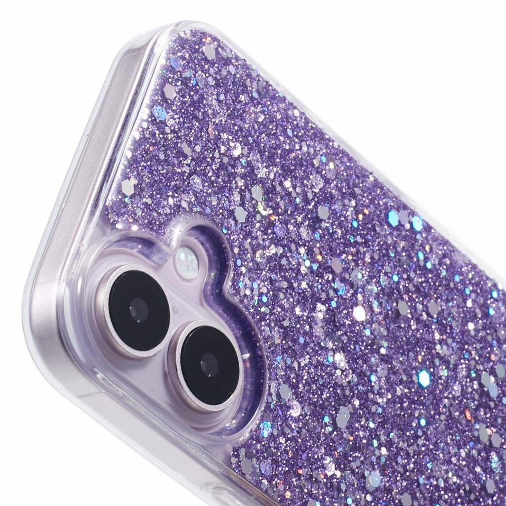 For iPhone 16 Plus Case Protective Soft TPU Phone Cover with Glittery Surface