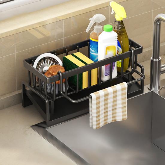 Drain Kitchen Soap Sponge Organizer Large Rack Holder Sink Caddy