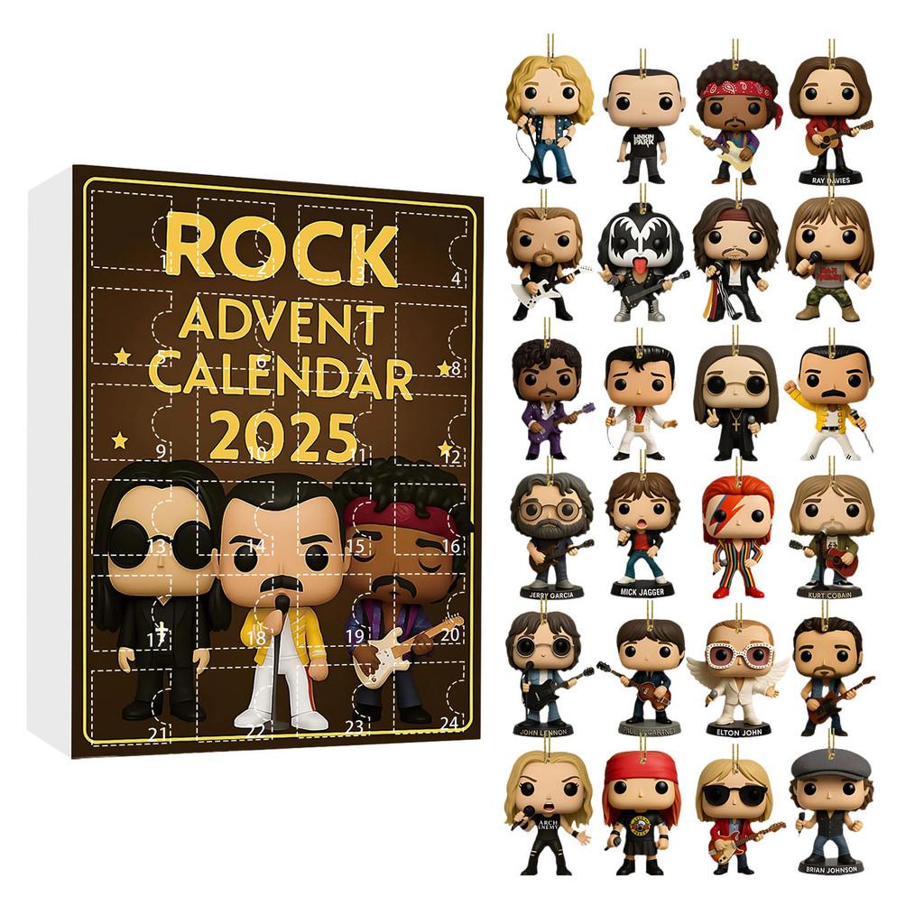 Rocková kapela Vánoční adventní kalendář s akrylovými figurkami pro sváteční výzdobu a obdarování