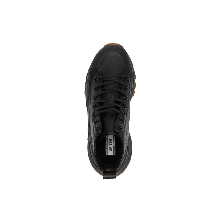 MLB Chunky High Synthetic Leather Trend Sports Shock Absorption Non-Slip Increased Height High-Top Dad Shoes Unisex sneakers Black 3ASHU4116-50BKS
