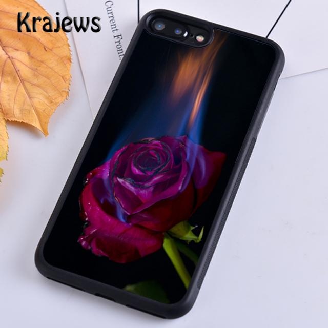Krajews Burning Love Rose Soft Phone Case Cover For iPhone 14 5 SE 6s 7 8 Plus XR XS 11 12 13 Pro Max Samsung S21 S22ultra Plus