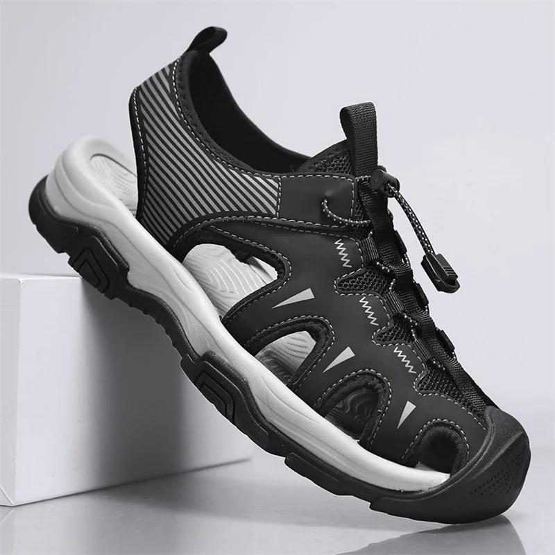 Men'Sandals Summer 2024 Shoes High Quality Leather Mens Sandals Summer Outdoor Comfortable Men's Beach Sandals Mans Footwear