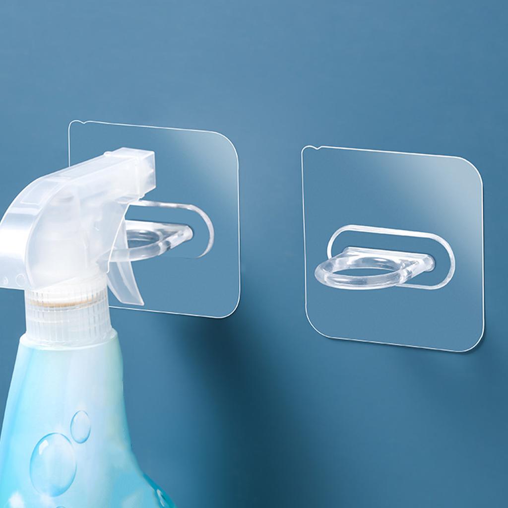 4 Pcs Spray Bottle Holder Space Saving Wall Mounted Adhesive Bottle Hook Shower Curtain Rod Holder