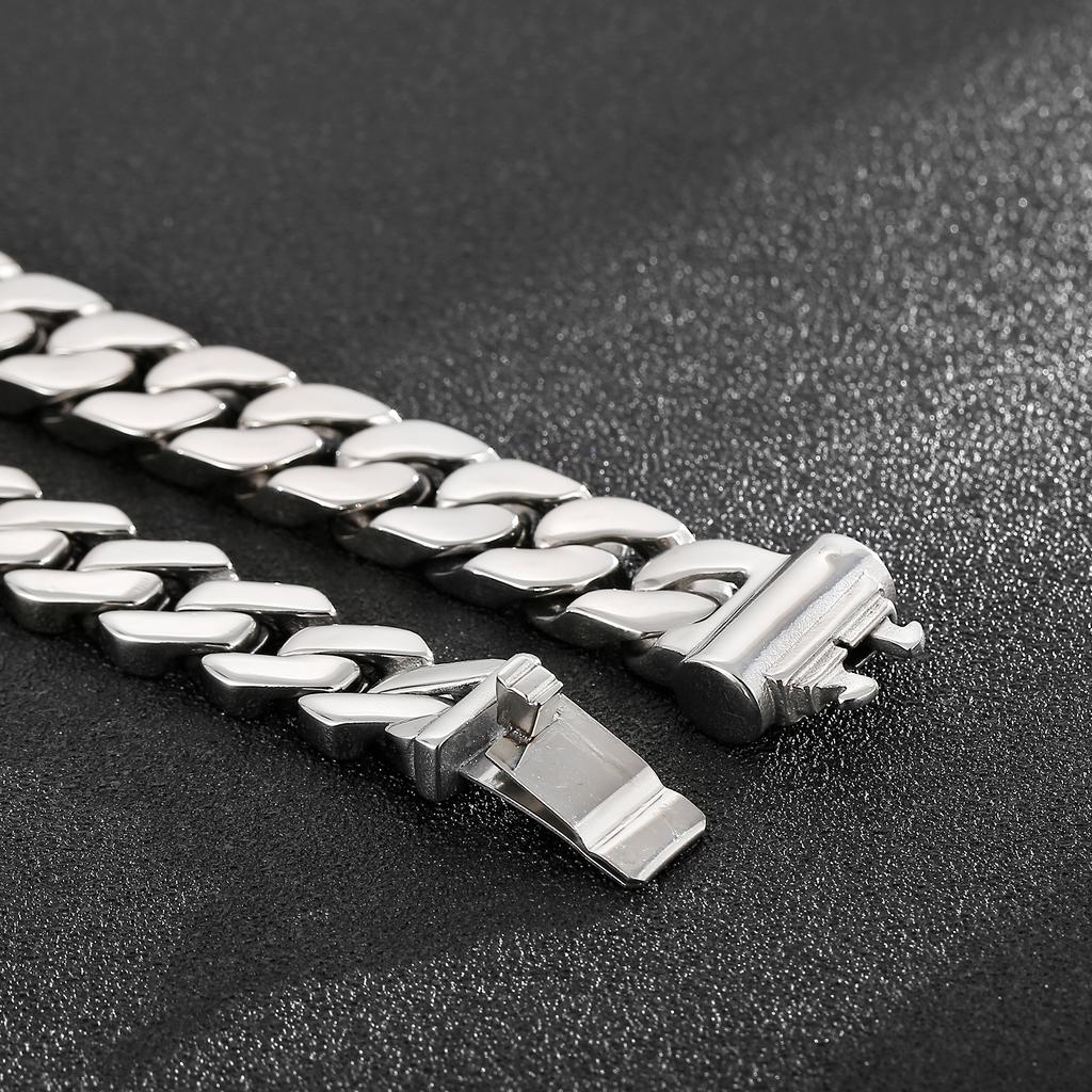 Kalen 12mm Trend Curbs Cuban Chain 316L Stainless Steel Men's Bracelet Popular Simple Jewelry Punk Link