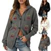 Cardigan con Cappuccio da Donna con Abbottonatura Frontale e Cintura da Legare per l'Uso Quotidiano Casual