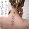 1 Sheet Geometric Planet Mountains Temporary Tattoos For Women Men Forearm Foot, Waterproof Long Lasting Realistic Tatoo Sticker