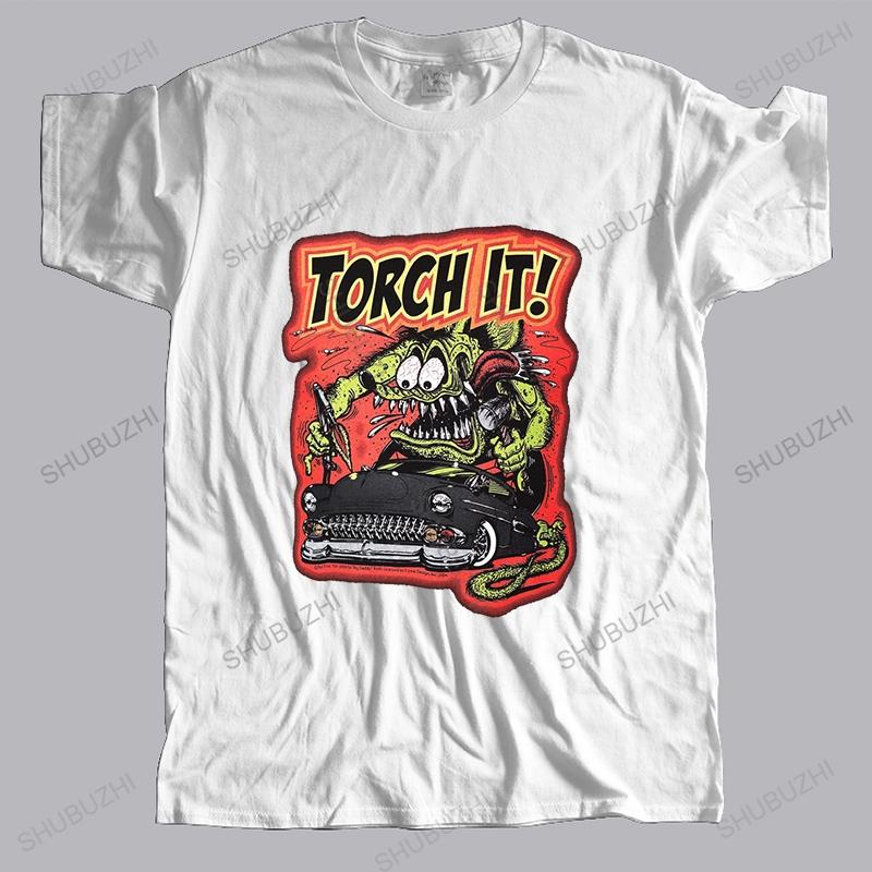 Homme t shirt summer men tshirt Rat Fink Torch It Black Short Sleeve Mens TShirt SMLXL2XL unisex tshirt teenagers tops S
