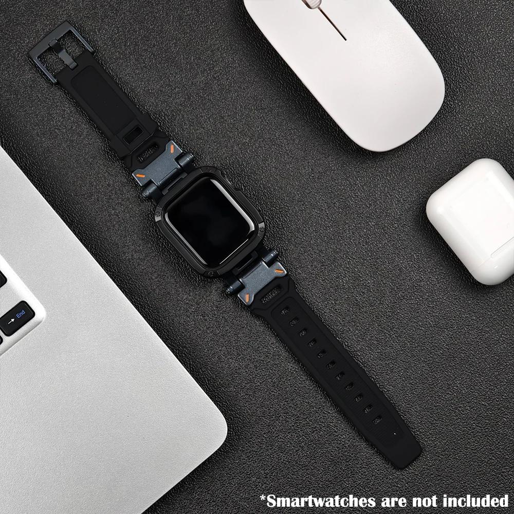 

Силиконовый ремешок+Чехол для Apple Watch Ultra2 Ремешок 49мм 41мм 45мм 40мм 44мм ТПУ Чехол+Спортивный браслет Серии 9 8 7 6 SE 5 Браслет 40 41MM