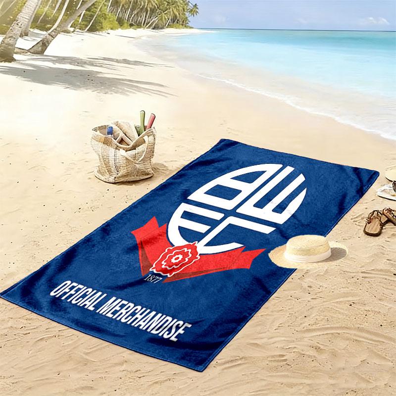 Bolton poster Beach Towel, Large Soft Quick Dry Towel for Beach Camping Swimming