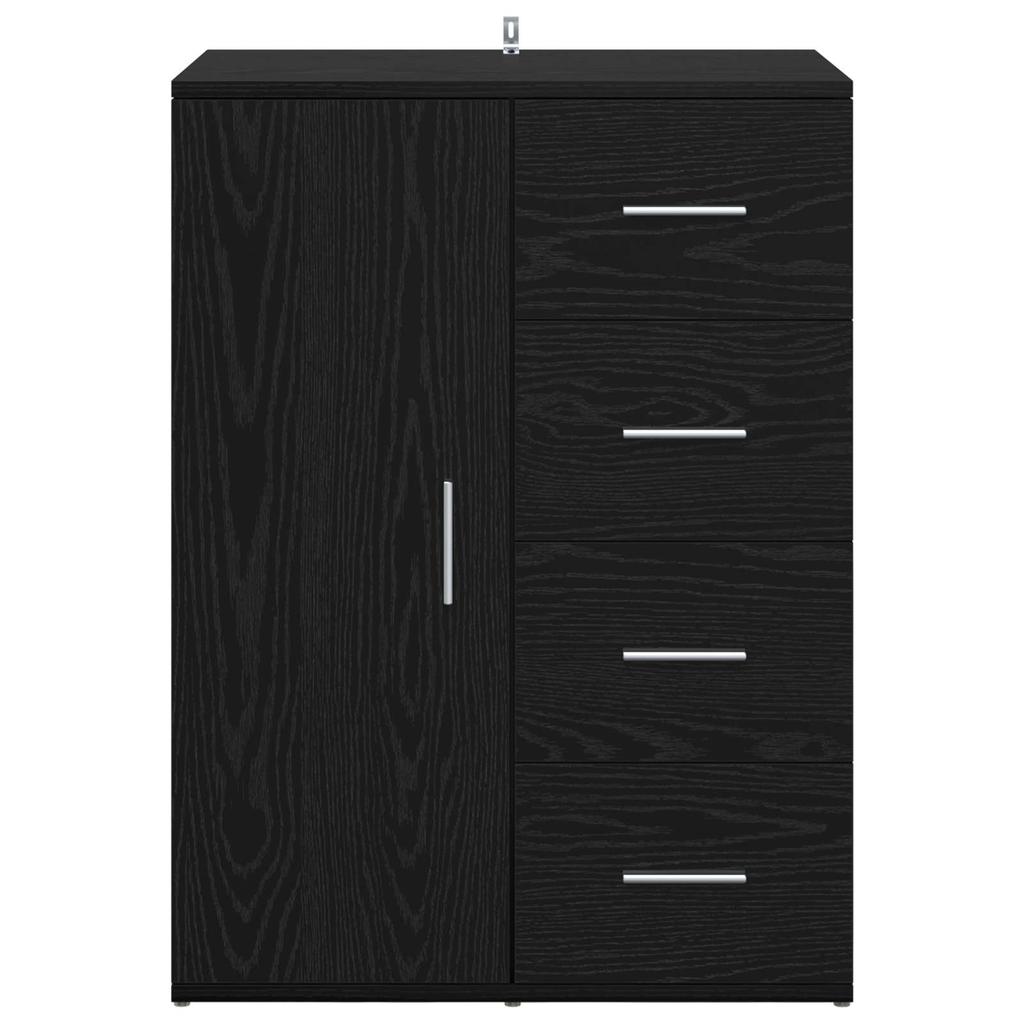 Sideboard in Black Oak Look 59 x 39 x 80 cm Particleboard