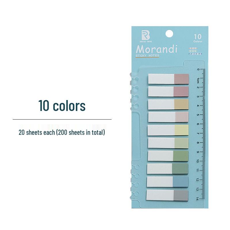 Morandi Semi-transparent Index Tabs - Student Study Labels PET Sticky Notes