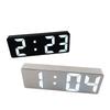 LED Digital Alarm Clock with Mirror Silent Electronic Desktop Clock Luminous Student Bedside Ornament Black White
