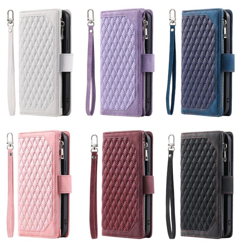 S25FE Zipper Bag Case for Samsung Galaxy S25 FE S 25 S24 S23 S22 S21 S20 Ultra S10 S9 S8+ Plus Coque Luxury Leather Wallet Cases