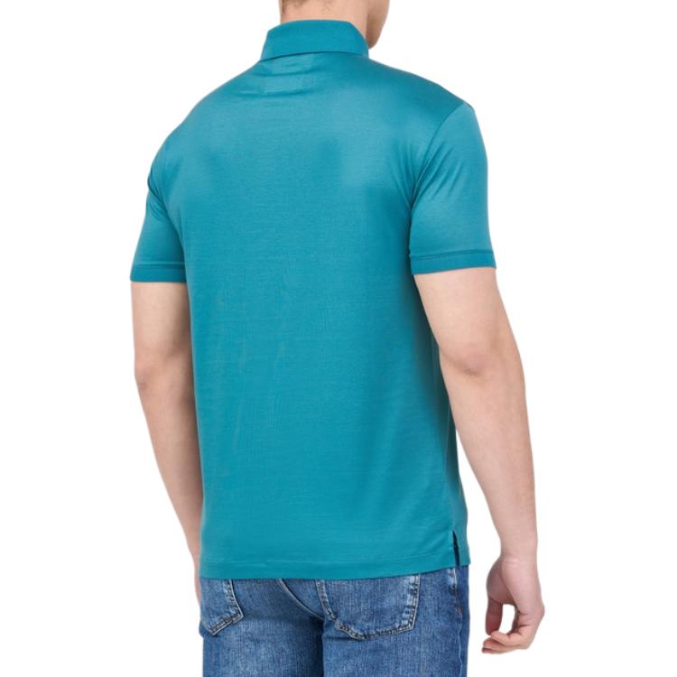 Emporio Armani Solid Color Polo Collar Short Sleeve Polo Shirt Men Tops Green 8N1F98-1JUVZ-0779