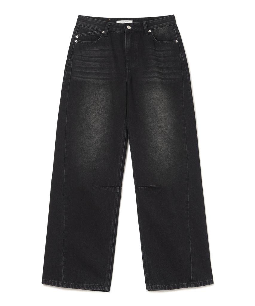 MILLO WOMEN Washed Relaxed Balloon Jeans [Denim Black]