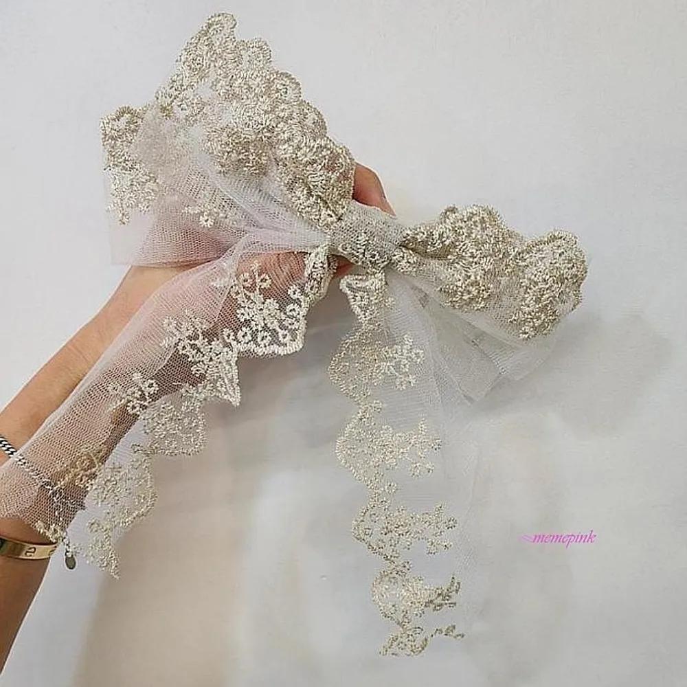 Giant ribbon pin giant ribbon hair clip women s giant hair clip hair pin women s self-wedding lace gold thread sbc025