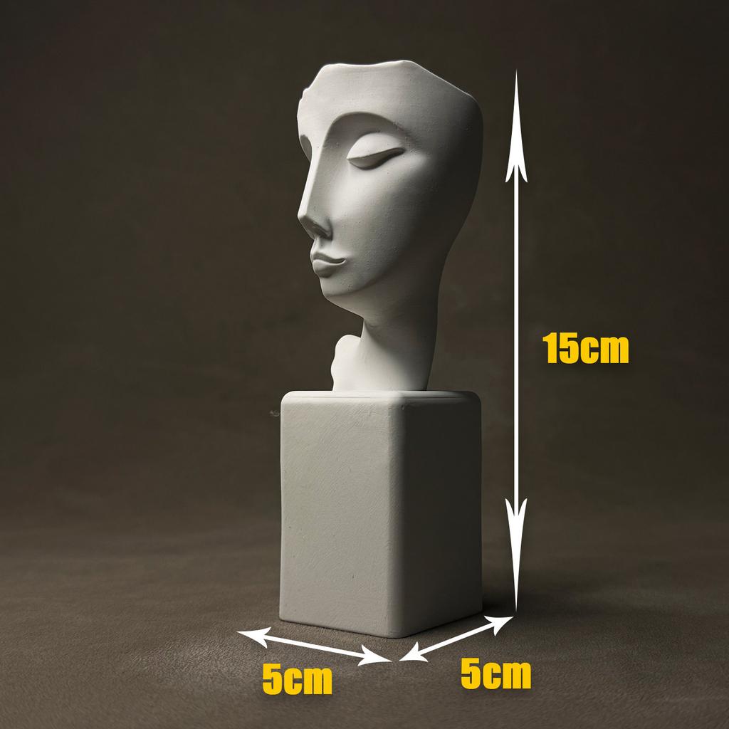 Gipsen Beeld Abstract Figuur Gemaskerde Vrouw Expressie Handgemaakt Decoratieve Beeldjes Woondecoratie Accessoires
