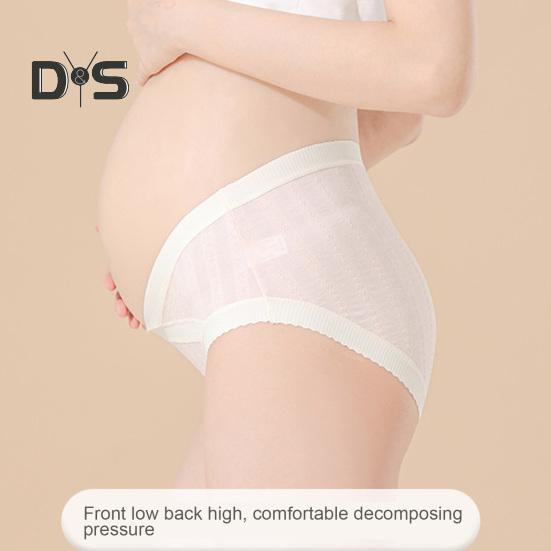 Women Panties Jacquard Mid Waist Seamless Contrast Color Good Breathability Slim Fit Thin Quick Dry Pregnant Postpartum Women Casual Underpants Lady