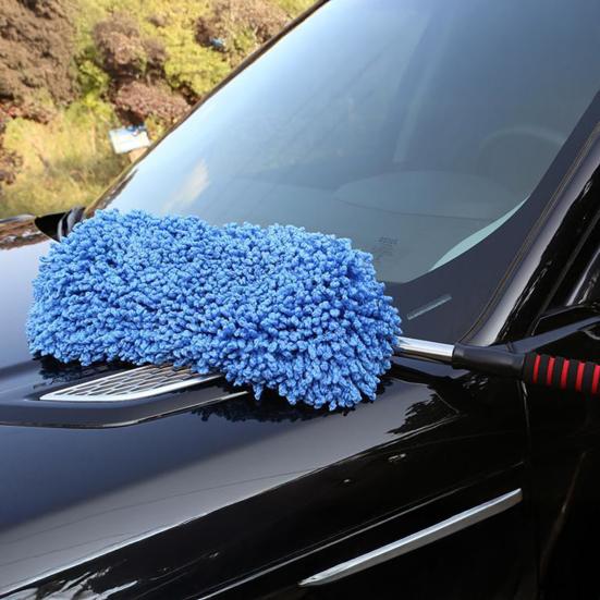 Car Cleaning Brush 33-Inch Retractable Car Duster Stainless Steel Telescopic Pole Scratch-Free Microfiber Car