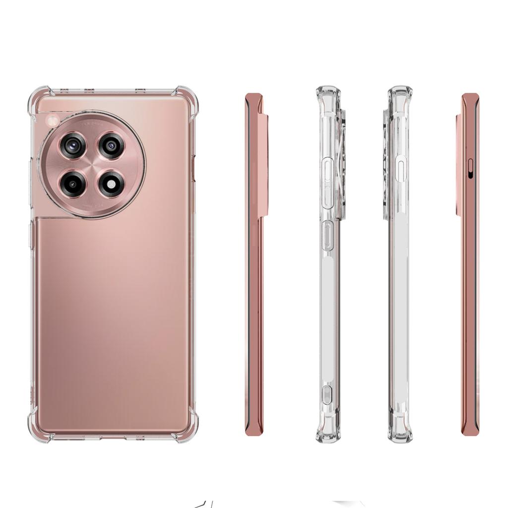For OnePlus Ace 3 5G/12R 5G Four Corner Airbag Cell Phone Case HD Clear Non-Slip TPU Phone Cover