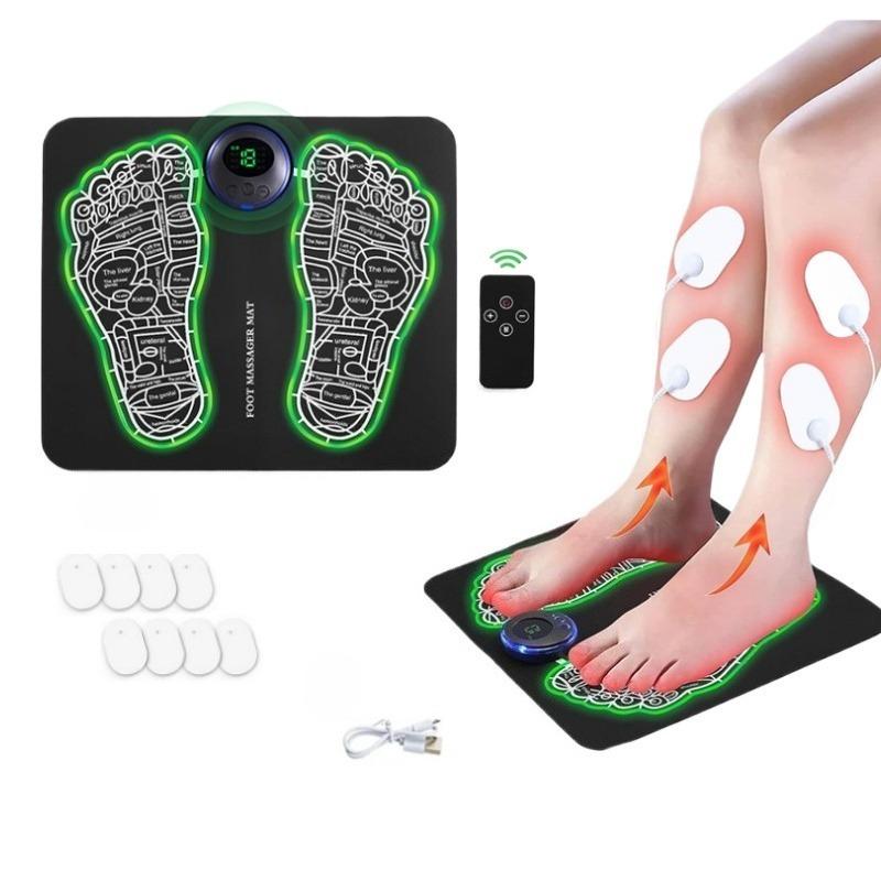 Electric Foot Massager 8 Modes 19 Levels Shiatsu Kneading Heat Therapy Lightweight Foot Stimulation Pad for Muscle Relaxation