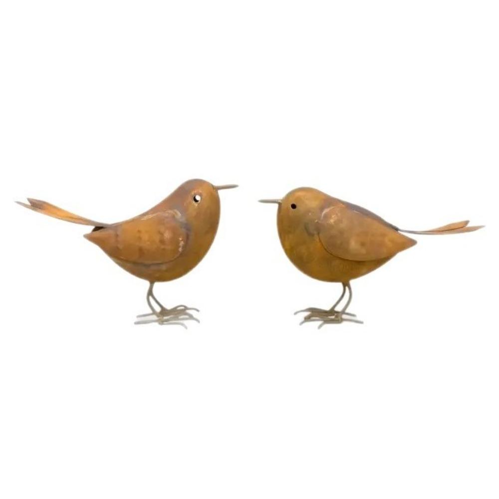 

Rustic Iron Art Bird Ornaments Funny Garden Bird Decoration Metal Bird Sculptures Outdoor Lawn 1 Pair