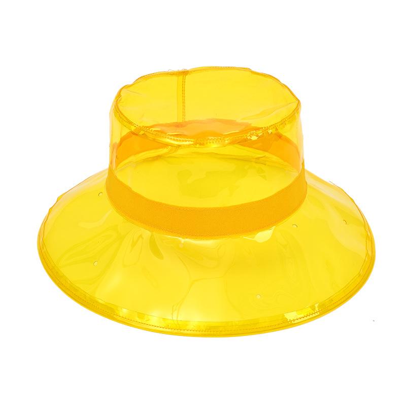 

Новая модная ПВХ панама, реквизит для фотосъемки, пластиковая шляпа, водонепроницаемая и непромокаемая, прозрачная, солнцезащитная, от солнца, шляпа-ведро average size (56~ 58CM)