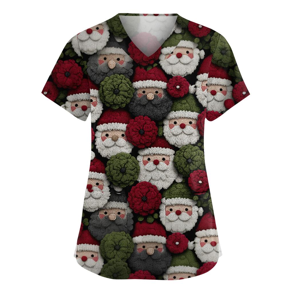 Mote V-hals Kortermet Jumpsuit for kvinner med Lommer Trykte Topper Klær