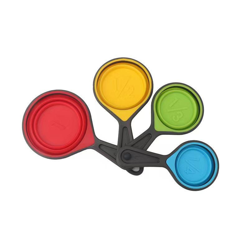 

Набор складных силиконовых мерных стаканов: Набор из 4 выдвижных кухонных инструментов для кофе, муки и выпечки. Standard