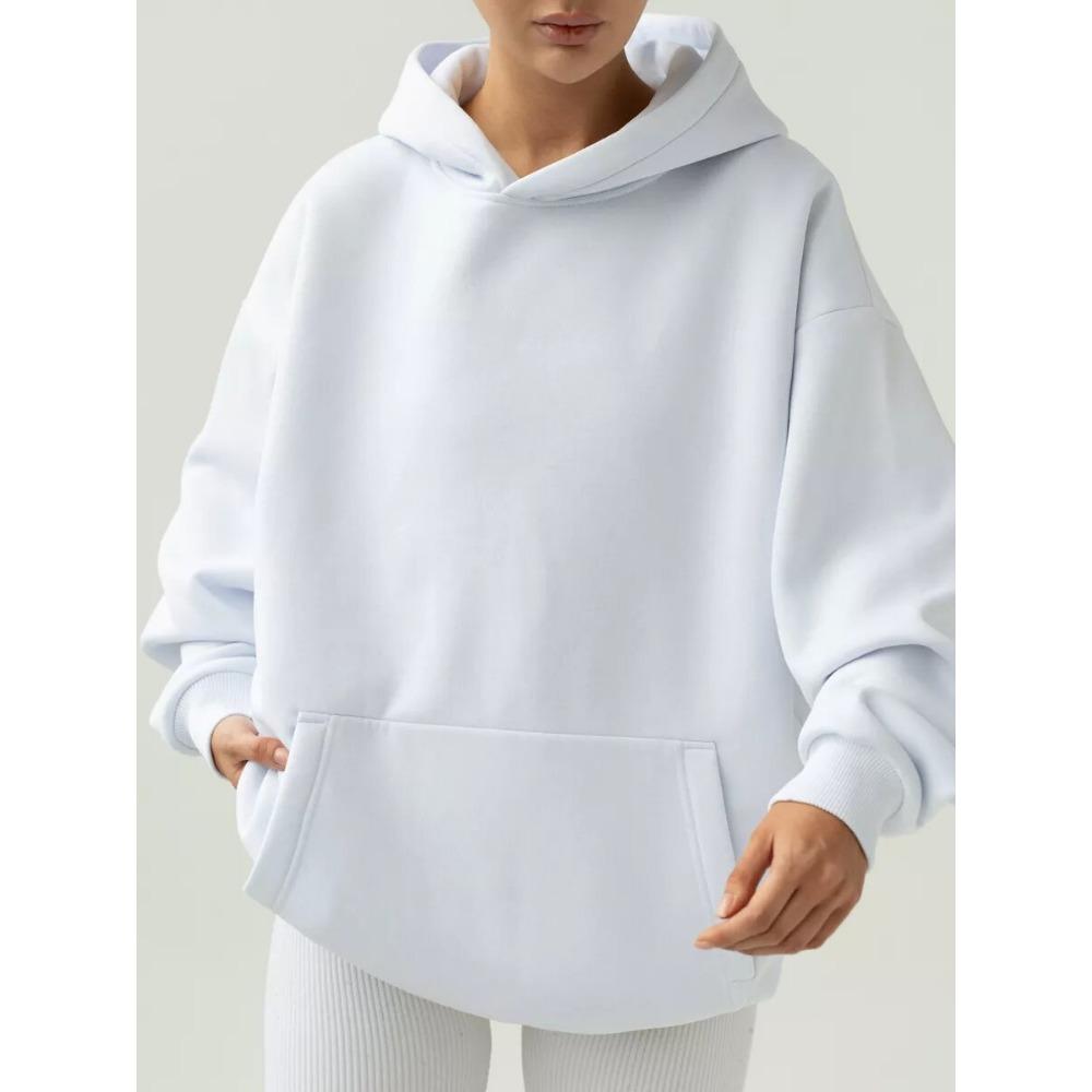 Women's Long Sleeved Hooded Sweatshirt with Loose Fitting Top