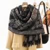 Ethnic Style New Cashmere Feel Scarf Shawl Women's Foreign Wear Travel Warm Autumn and Winter Scarf Shawl